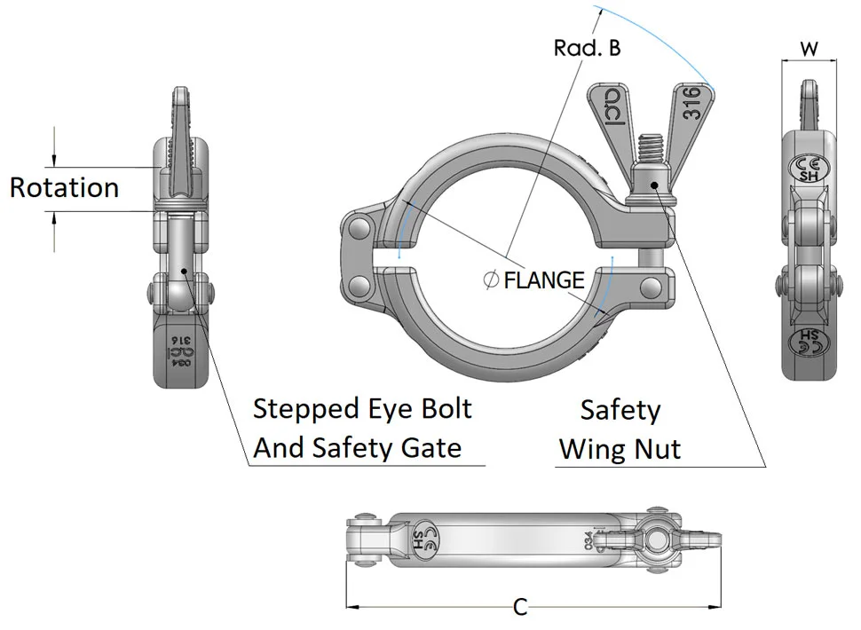 Advanced Coupling Safety Clamps Saf Type Dwg